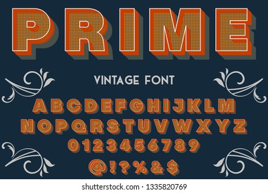 3d font handcrafted vector typeface named prime