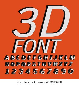 3D font letters and numbers