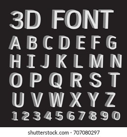 3D font letters and numbers