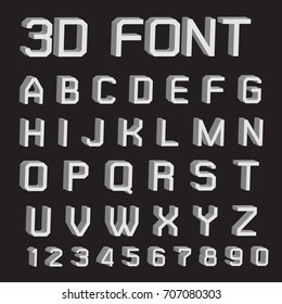3D font letters and numbers
