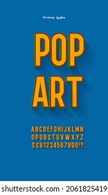 3D  font modern typography. Typeface trend colorful style for t shirt, animation, video, poster, printing, decoration, book. Cool alphabet. Vector Illustration 10 eps	