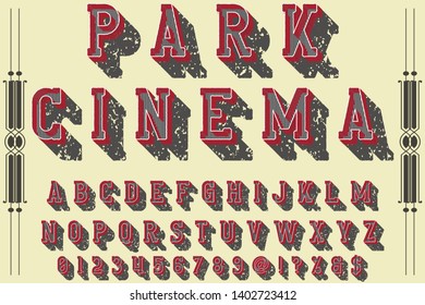 3d font script typeface vector named cinema