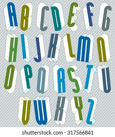 3d font, simple shaped letters alphabet, great font for design, advertising, web and headlines.