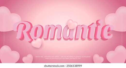 3d font style romantic editable text effect