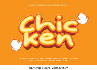 3d font style text chicken editable text effect