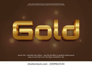 3d font style text gold editable text effect