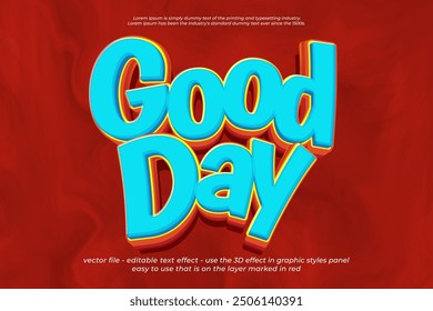 3d font style text good day editable text effect