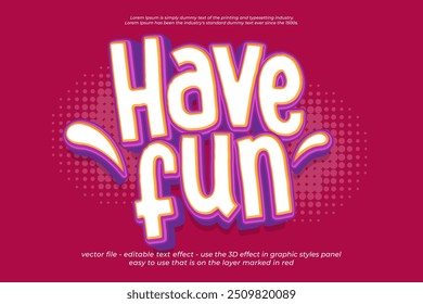 3d font style text have fun editable text effect