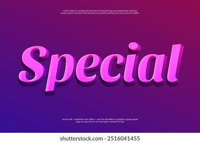 3d font style text special editable text effect