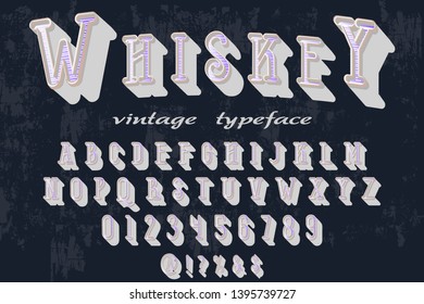 3d font typeface vector vintage  whiskey