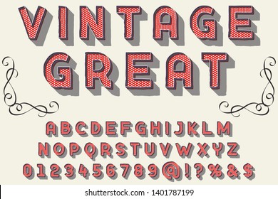 3d font typeface vector vintage great