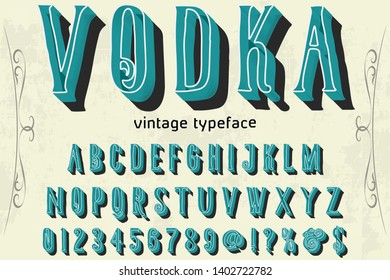 3d font typeface vector vintage vodka