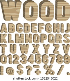 3D font with wood texture