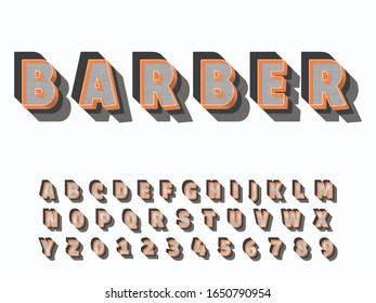 3d font.alphabet and creative font design Typography  alphabet name barber