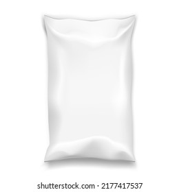 3D Food Plastic Bag. Pillow Package For Food. EPS10 Vector