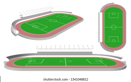 3D football field vector