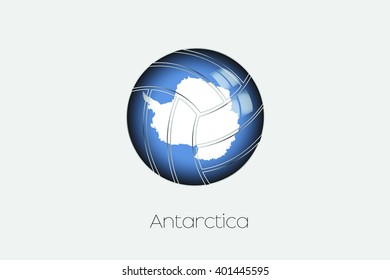 A 3D Football with a Flag Illustration of Antartica