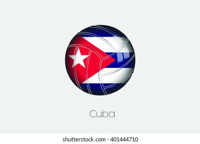 A 3D Football with a Flag Illustration of Cuba