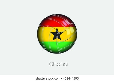 A 3D Football with a Flag Illustration of Ghana