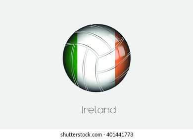 A 3D Football with a Flag Illustration of Ireland