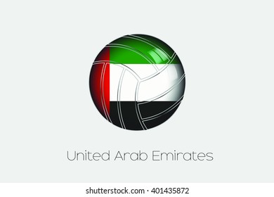 A 3D Football with a Flag Illustration of United Arab Emirates