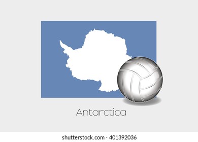 A 3D Football Illustration with the Flag of Antartica