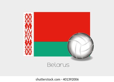 A 3D Football Illustration with the Flag of Belarus