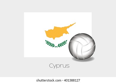 A 3D Football Illustration with the Flag of Cyprus