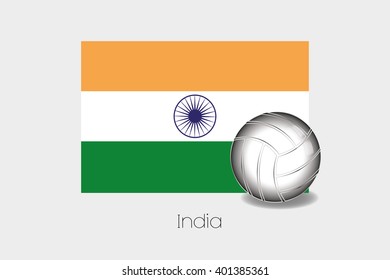 A 3D Football Illustration with the Flag of India