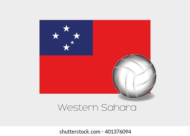 A 3D Football Illustration with the Flag of Western Samoa