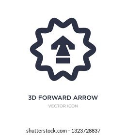 3d forward arrow icon on white background. Simple element illustration from UI concept. 3d forward arrow sign icon symbol design.