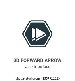 3d forward arrow vector icon on white background. Flat vector 3d forward arrow icon symbol sign from modern user interface collection for mobile concept and web apps design.
