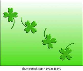 3D Four Leaf Clover Gradient Vector