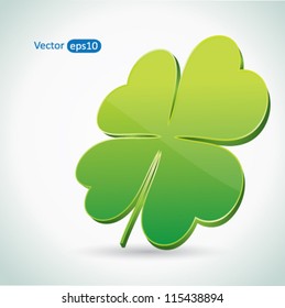 3d Four Leaf Clover, Vector