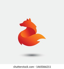 3D fox logo vector concept
