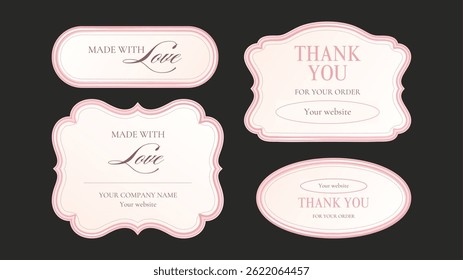3d Frame Elegant Luxury Metal Royal Border Shape Event Holiday Ornament Business Vintage Pastel Label Tag Set Traditional Invitation Emblem Card Collection