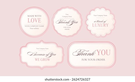 Marco 3d Elegante Metal de Lujo Royal Border Shape Evento Festiva Ornamento Negocio Antiguas Pastel Label Tag Set Invitación Tradicional Emblema Tarjeta Colección