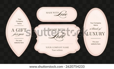 3d Frame Elegant Luxury Metal Royal Border Shape Event Holiday Ornament Business Vintage Pastel Label Tag Set Traditional Invitation Emblem Card Collection