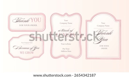 3d Frame Elegant Luxury Metal Royal Border Shape Event Holiday Ornament Business Vintage Pastel Label Tag Set Traditional Invitation Emblem Card Collection