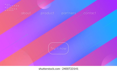 3d Frame. Flat Business Design. Blue Dynamic Banner. Abstract Cover. Tech Gradient Composition. Horizontal Ux. Space Landing Page. Pink 3d Frame