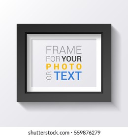 3D Frame. Realistic design. For picture or your presentations. Isolated on a gray background. Free space for text. Vector illustration.
