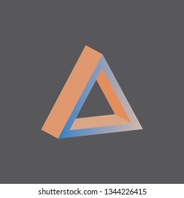 3d frame triangle orange and gray composition vector illustration