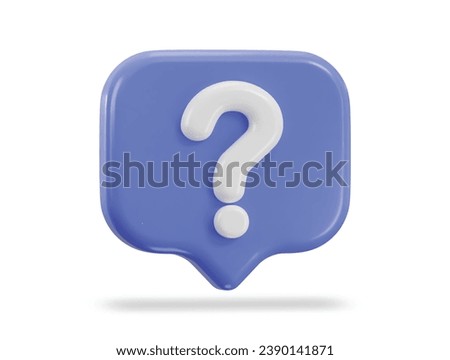 3d frequently asked questions faq icon isolated on 3d render illustration