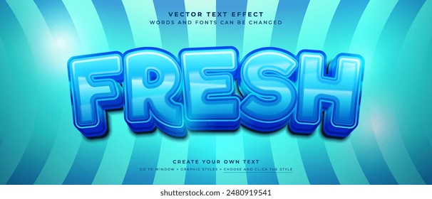 3D Fresh Ice Cube text effect, Vector graphic style