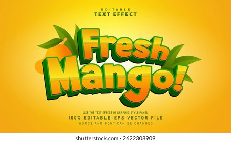 Efeito de texto 3D Fresh Mango - Efeito de texto editável