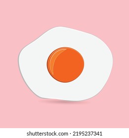 3D fried egg icon illustration, simple food theme
