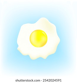 3d fried egg. Vector illustration. Cooked omelet.