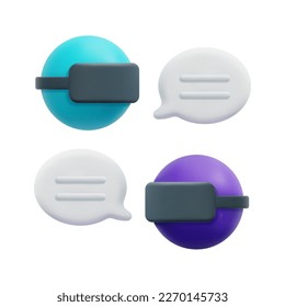 3d friend chat message character icon vector. Isolated on white background. 3d metaverse, digital technology, virtual reality concept. Cartoon minimal style. 3d icon vector render illustration.