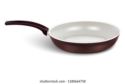 3d frying pan icon. Realistic illustration of 3d frying pan vector icon for web design isolated on white background