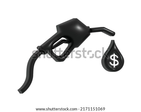 3d Fuel pump nozzle sign.Gasoline, Gas station icon.3d vector illustration of fueling nozzle gasoline, diesel, gas isolated on white background.Petroleum fuel pump template. Pump nozzle, oil dripping.